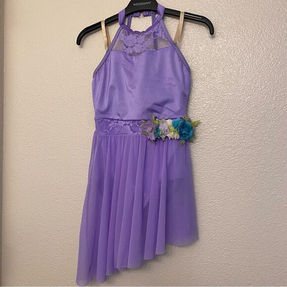 WEISSMAN Dance costume lavender purple dress DANCING ON MY OWN 12136 MC 10/12 - Picture 2 of 10